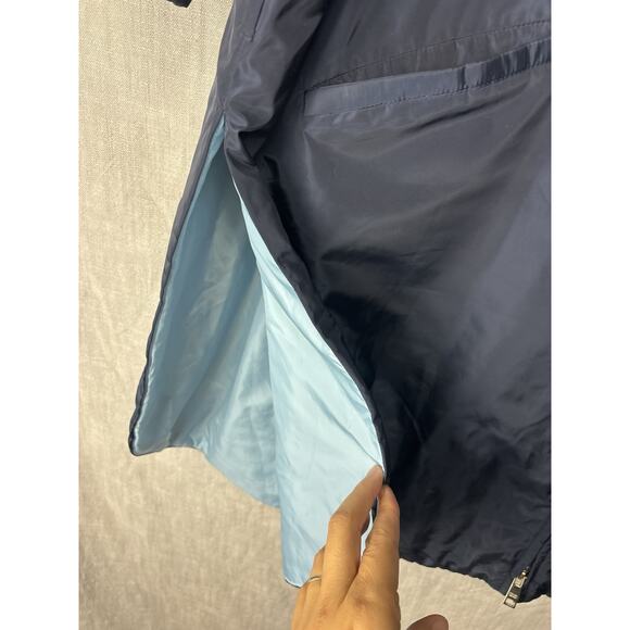 WOMENS PRADA Blue LONG NYLON PARKA HOODED SZ S/M 38 JACKET COAT PUFFY ART 29Y371 - Picture 4 of 11